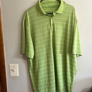 Nike golf XL Men’s Polo Dri Fit green white striped